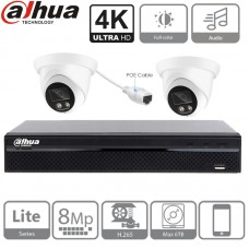 Dahua kit IP 4K avec 2 caméras dômes IP PoE